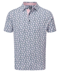 FootJoy Shadow Palm Print Pique Polo Graphite/Quartz Pink -Clubs Shop footjoy shadow palm print pique polo graphite quartz pink p9061 19259 image