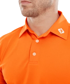 FootJoy Stretch Pique Solid Polo Orange -Clubs Shop footjoy stretch pique solid polo orange p13343 30240 image