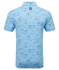 FootJoy Tropic Golf Print Polo - True Blue/Navy -Clubs Shop footjoy tropic golf print polo true blue navy p13346 30254 image