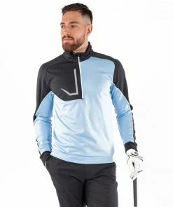 Galvin Green Daxton 1/2 Zip Insula Top Blue Bell/Black/Wh