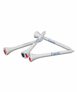 Gamola Golf 100 France Patriotic Wooden 55mm 2 1/8 Golf Tees