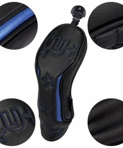 Gamola Golf Big Teeth Black & Blue Star PU Leather Hybrid Headcover -Clubs Shop gamola golf big teeth black blue star pu leather hybrid headcover p13581 31016 image