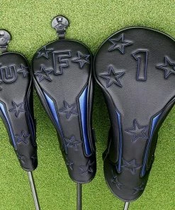 Gamola Golf Big Teeth Black & Blue Star PU Leather Hybrid Headcover -Clubs Shop gamola golf big teeth black blue star pu leather hybrid headcover p13581 31018 image