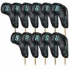 Gamola Golf Black/Blue Croc Velcro Iron PU Headcovers 11pc (3-9,P,A,S,L)