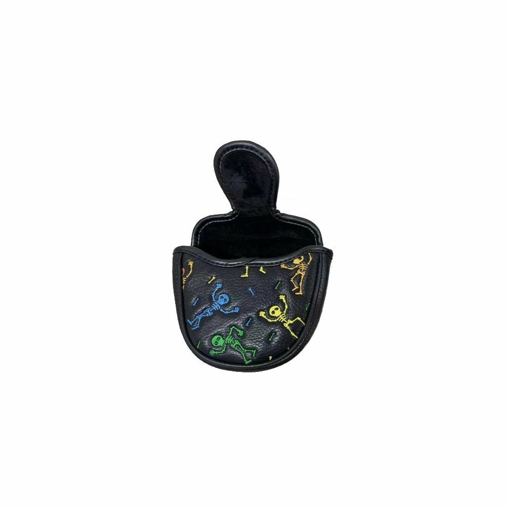 Gamola Golf Black Playful Skeleton PU Leather Mallet Putter Headcover 4 Gamola Golf Black Playful Skeleton PU Leather Mallet Putter Headcover - Image 2