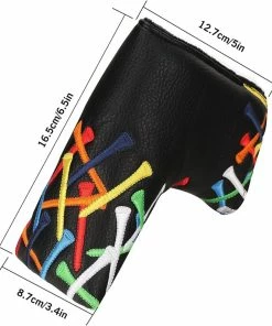 Gamola Golf Black Playful Tees Novelty PU Blade Putter Headcover -Clubs Shop gamola golf black playful tees novelty pu blade putter headcover p13621 31124 image