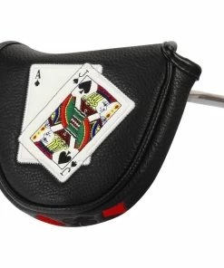 Gamola Golf Black PU Jack & Ace Mallet Putter Headcover