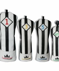 Gamola Golf Craftsman 4pc Set Black & White Headcover (Driver/3w/5w/U)