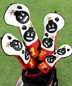 Gamola Golf Red & White, Black Bomb Utility PU Leather Headcover -Clubs Shop gamola golf red white black bomb utility pu leather headcover p13568 30965 image