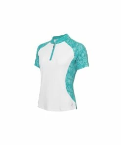 Green Lamb EMILY RAGLAN SLEEVE PRINTED POLO - WHITE/PAL