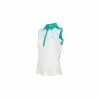Green Lamb ENID PRINT SLEEVELESS POLO - Palm/White