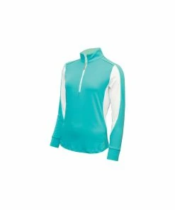 Green Lamb EVA LONG SLEEVE HALF ZIP TOP - PEACOCK