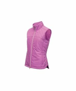 Green Lamb KHLOE QUILTED PANEL GILET - VIOLET