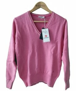 Green Lamb Sindy V-Neck Superwool Sweater - Pink