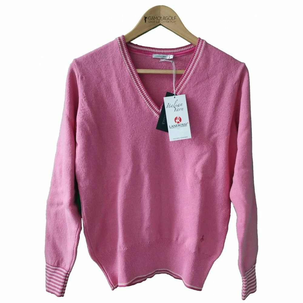 Green Lamb Sindy V-Neck Superwool Sweater - Pink 3 Green Lamb Sindy V-Neck Superwool Sweater - Pink