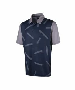 Island Green Abstract Print Polo - Navy