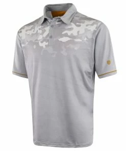 Island Green Graded Camo Print Polo - Grey Camo