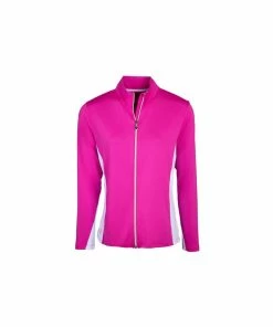 Island Green Ladies Contrast FZ Top Layer - Pink/White