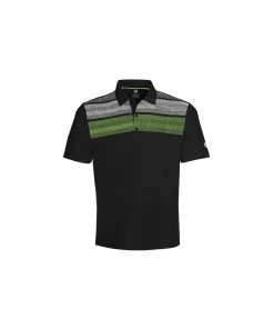 Island Green Matrix Print Polo - Black/Lime/White