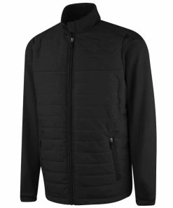 Island Green MENS HEAT WELD PADDED JACKET BLACK