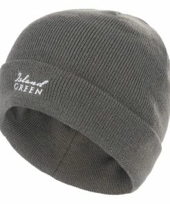 Island Green MENS KNITTED BEANIE HAT - CHARCOAL - ONE SIZE