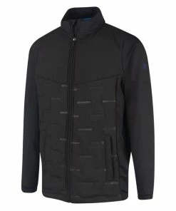 Island Green Mens Welded Padded Jacket - Black/Turq