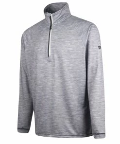 Island Green RAGLAN SLEEVE TOP LAYER - CHAR MARL/LIME