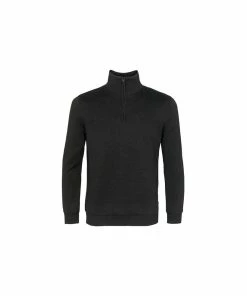 Island Green Supersoft Knit 1/2 Zip Sweater - Black