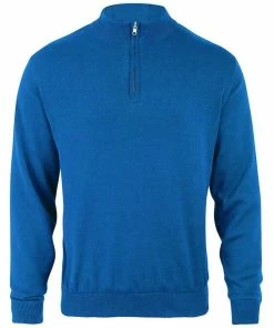 Island Green ZIP NECK LINED JUMPER - MARINE/CHAR MARL