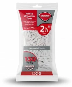 Masters (55mm) Bag Of 130 Wooden White Golf Tees