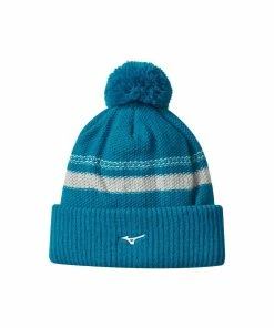 Mizuno Breath Thermo Pom Pom Hat - Enamel Blue