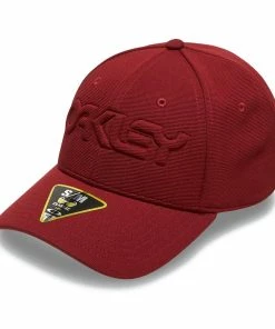 Oakley 6 PANEL STRETCH CAP EMBOSSED HAT IRON RED
