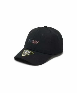 Oakley 6 PANEL STRETCH METALLIC HAT - BLACK/AMERICAN