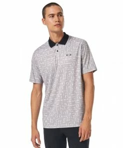 Oakley DIVISIONAL PRINT POLO - GEOMETRIC GRADIENT GRAY