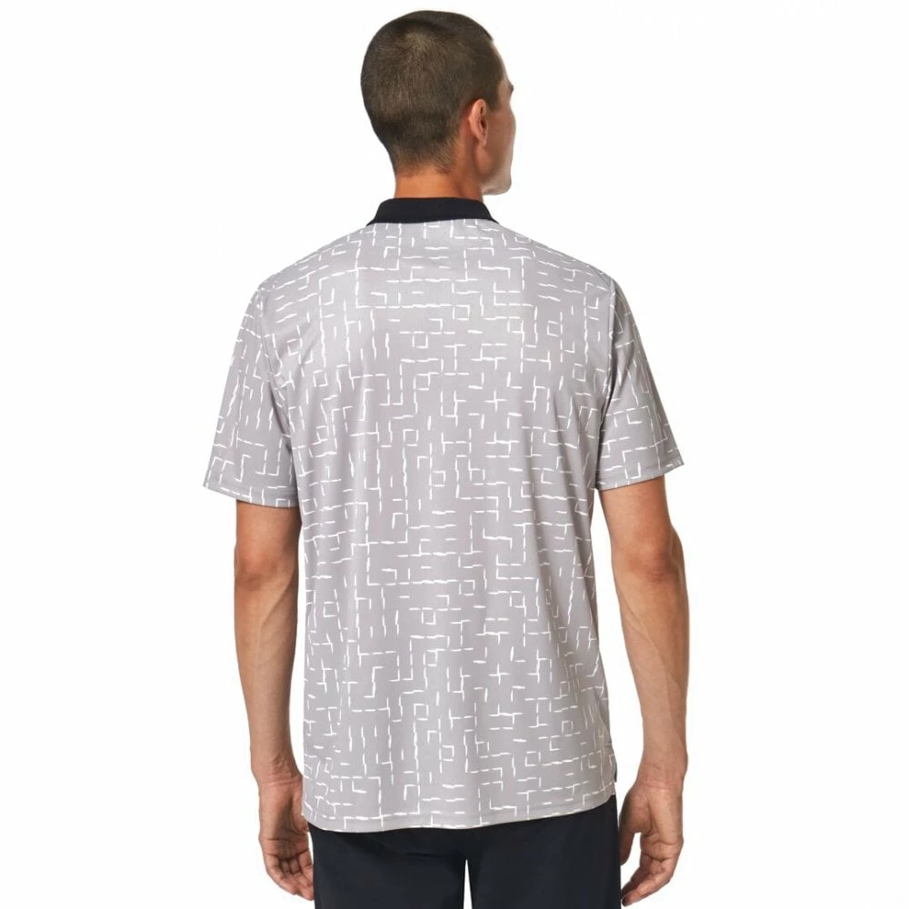Oakley DIVISIONAL PRINT POLO - GEOMETRIC GRADIENT GRAY 4 Oakley DIVISIONAL PRINT POLO - GEOMETRIC GRADIENT GRAY - Image 2