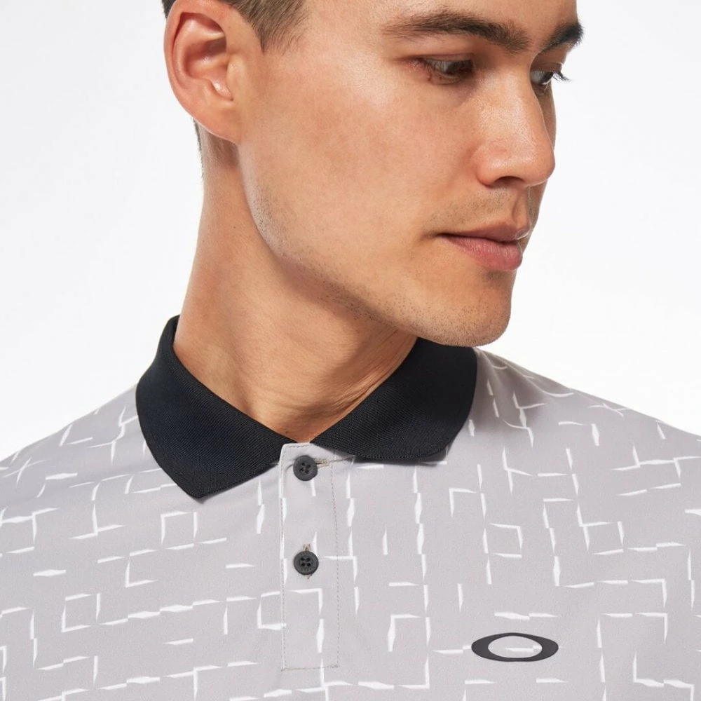 Oakley DIVISIONAL PRINT POLO - GEOMETRIC GRADIENT GRAY 5 Oakley DIVISIONAL PRINT POLO - GEOMETRIC GRADIENT GRAY - Image 3