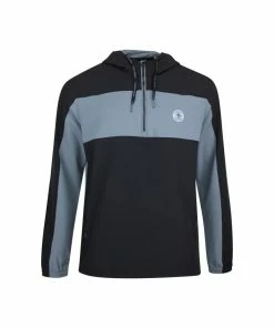 Penguin ORIGINAL 1/4 Zip 90s Wind Jacket CAVIAR