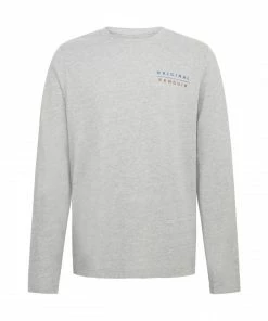 Penguin ORIGINAL LS Graphic Crew Tee QUIET GRAY HTR