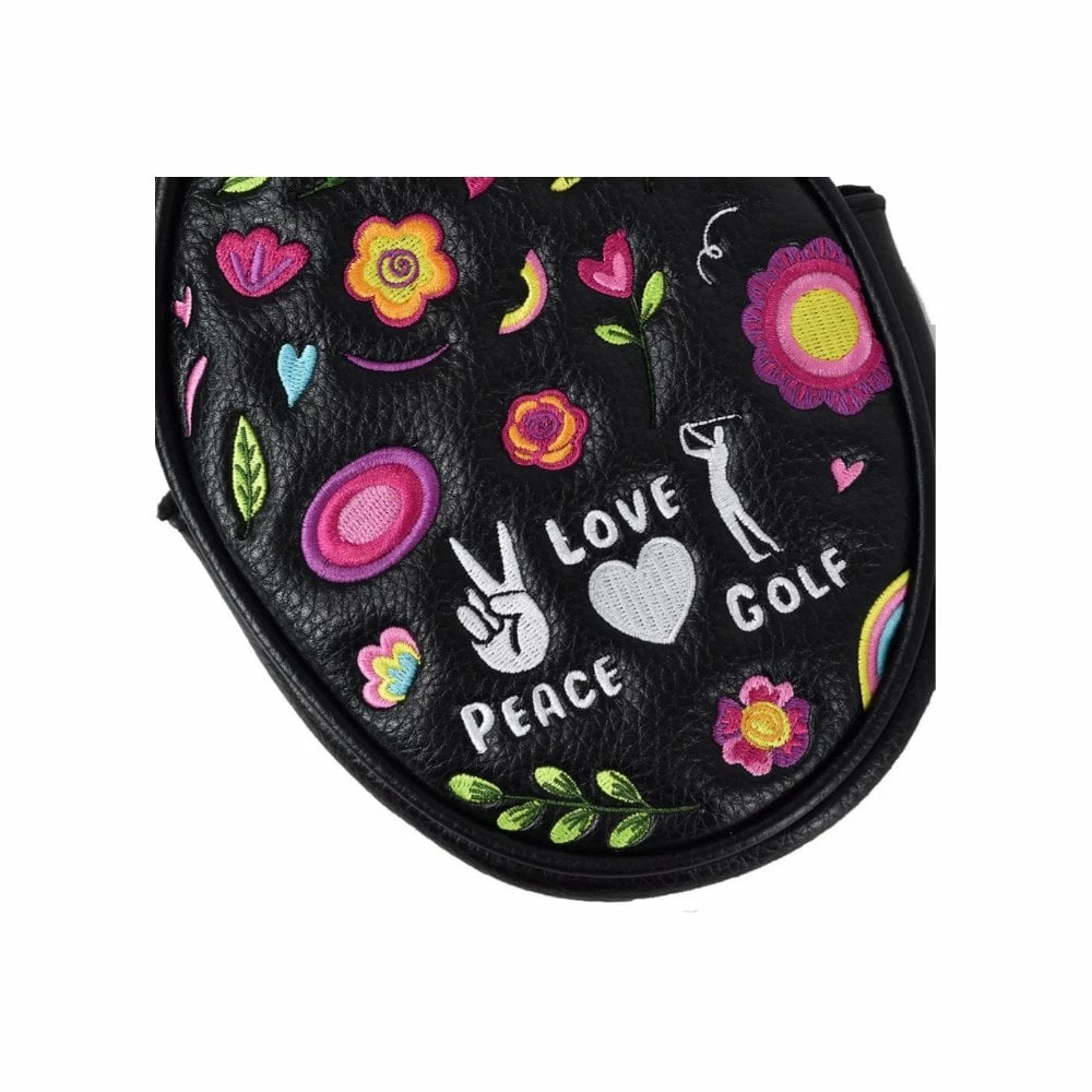 Originals Peace Love & Golf Mallet Headcover Black 4 Originals Peace Love & Golf Mallet Headcover Black - Image 2