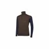 Oscar Jacobson Jerome Pin Half-zip - Dark Brown