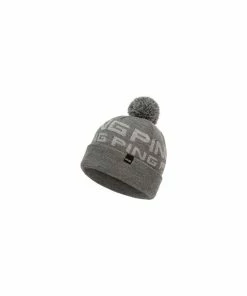 Ping Logo Bobble II Beanie Hat - Grey Marl/Silver Marl