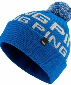 Ping Logo Bobble II Bright Beanie Hat - Delph Blue/Silver