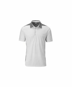 Ping Mens Coast Polo Shirt - White/Slate Heather