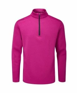 Ping Ramsey 1/2 Zip Mid Layer - Raspberry Marl