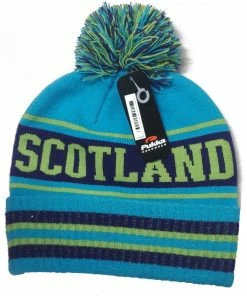 Pukka Scotland Pom Pom Beanie Hat - Turquoise/Purple/Lime