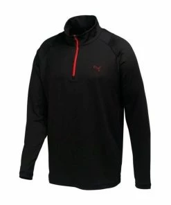 Puma 1/4 ZIP BASE LAY - BLACK