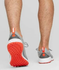 Puma Fusion Pro Golf Shoes Cool Mid Gray/Silver/Red -Clubs Shop puma fusion pro golf shoes cool mid gray silver red p12913 28608 image