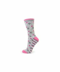 Surprize Suprize Grey Flag Emblem Ladies Crew Golf Socks