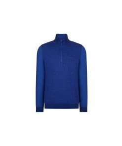 Ted Baker Pitchin Textured L/S Zip Top - Blue