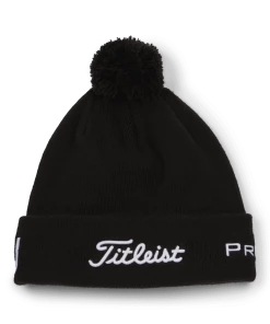 Titleist Tour Pom Pom Beanie Hat - Black/White